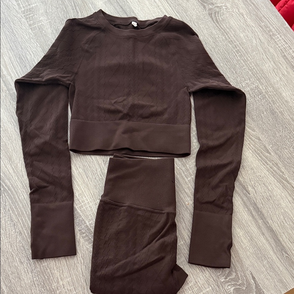JoyLab Brown Long Sleeve Set - X SMALL